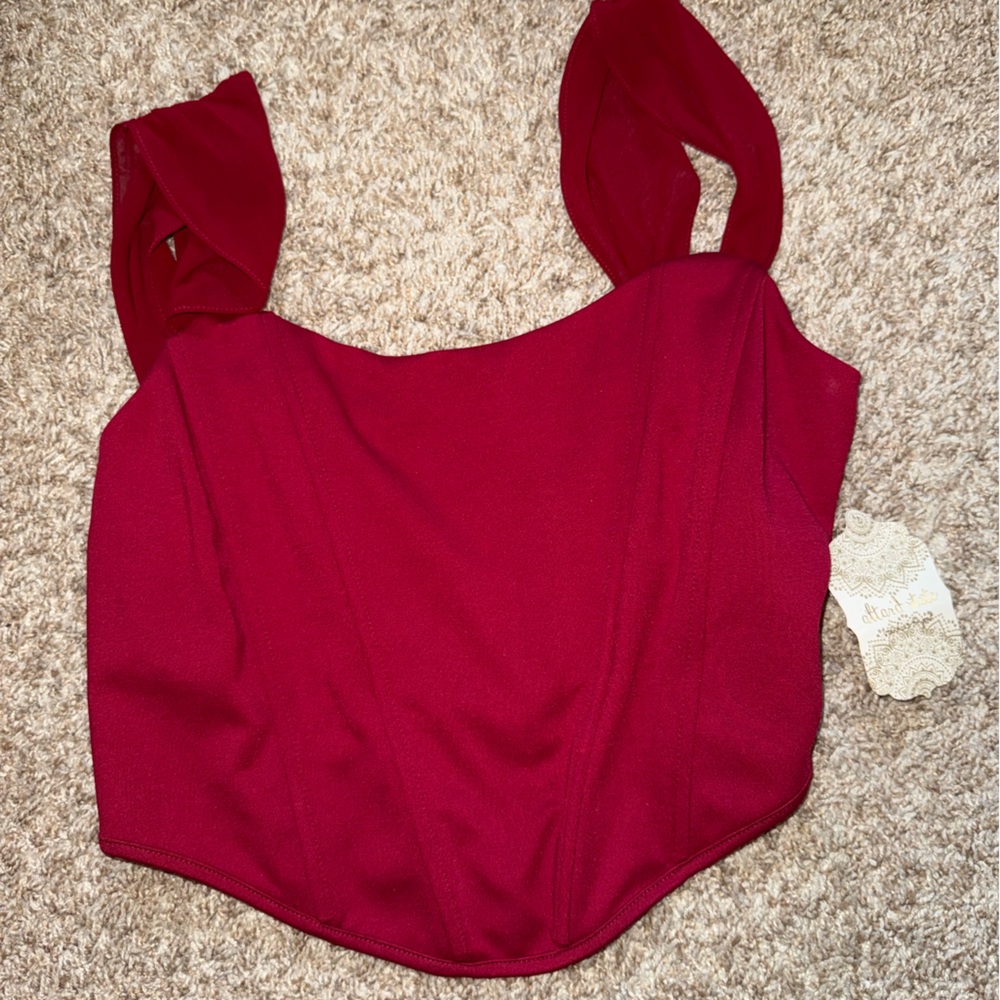 Elegant Red Women's Cropped Corset Altard State NWT